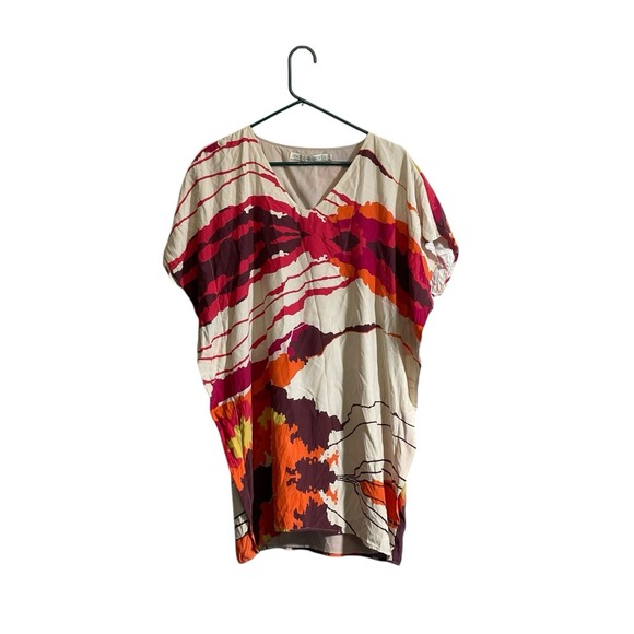 Marie Oliver Dresses & Skirts - Marie Oliver Silk Shift Shirt Dress Multicolor Abstract Silk Lined Size XS